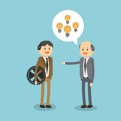 Business teamwork with ideas vector illustration graphic design