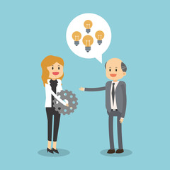 Business teamwork with ideas vector illustration graphic design