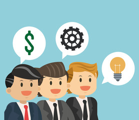 Business teamwork with idea vector illustration graphic design