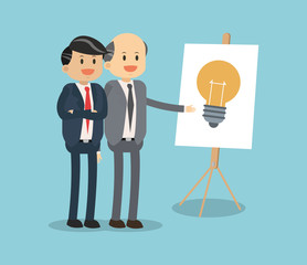 Business teamwork with ideas vector illustration graphic design