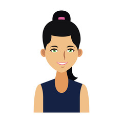 Beautiful woman cartoon icon vector illustration graphic design