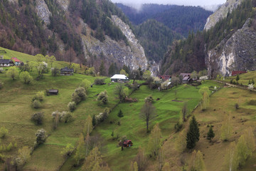 Fototapeta na wymiar Magura village,a picturesque place from Brasov county, Transylvania