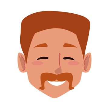 Man smiling face cartoon icon vector illustration graphic design