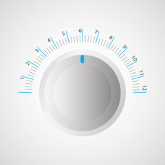 special metallic volume button with chrome texture, vector design, eps10
