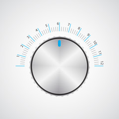 special metallic volume button with chrome texture, vector design, eps10