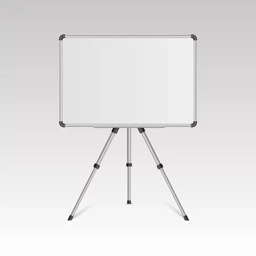 Beheren orkest Kardinaal Realistic blank whiteboard on tripod stand isolated on white background.  Vector. Stock Vector | Adobe Stock