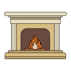 Chimney with bonfire icon vector illustration graphic design