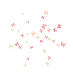 Spring Background with Colorful Butterflies. Simple Feminine Pattern for Card, Invitation, Print. Trendy Decoration with Beautiful Butterfly Silhouettes. Vector Background with Moth
