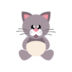 cartoon cute cat sitting