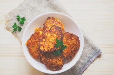 Fried vegetarian cutlets. Lean cuisine.
