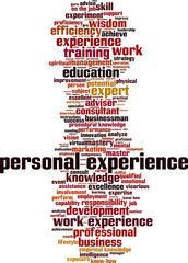 Obraz premium Personal experience word cloud