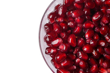 Pomegranate seeds in a bowl