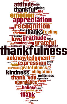 Thankfulness word cloud
