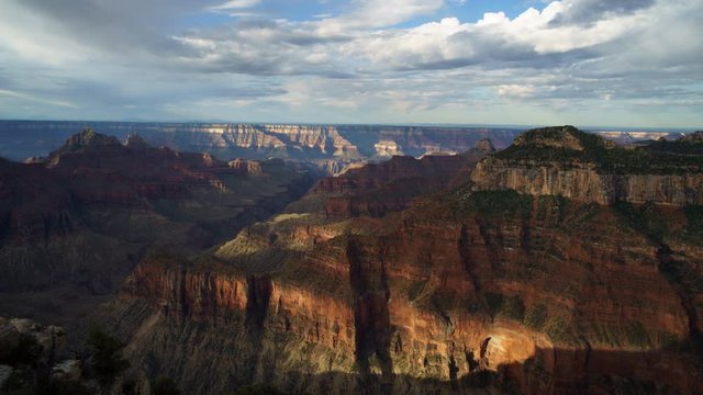 Grand Canyon North Rim View Cloudy Timelapse