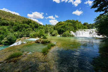 water and waterfall at Krka National Park, Croatia