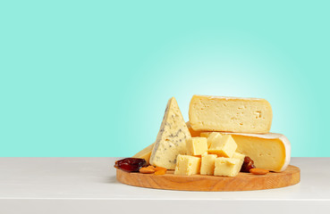 cheese on wooden table