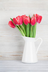 Red tulip flowers bouquet