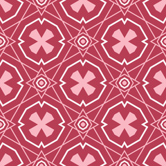 Geometric background. Red and beige seamless pattern