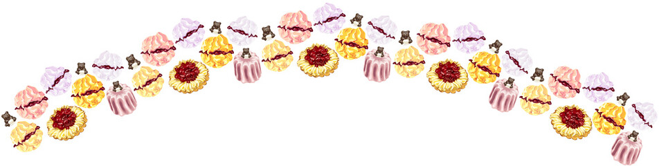 Horizontal banner arch cake different