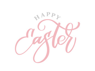 Hand drawn happy Easter calligraphy and brush pen lettering. Vector Illustration design for holiday greeting card and for photo overlays, t-shirt print, flyer, poster design