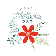 happy mothers day handmade font postcard vector illustration design