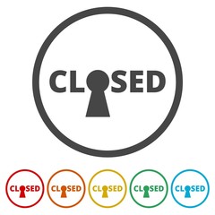 Closed Sign - Illustration, 6 Colors Included