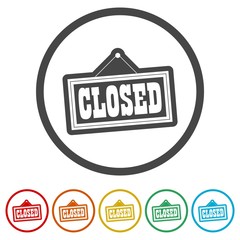 Closed Sign - Illustration, 6 Colors Included