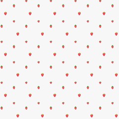 Strawberry Fruit Pattern Background. Vector Illustration.