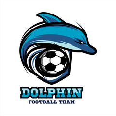 Dolphin Football Logo Vector