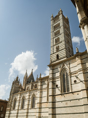Fototapeta na wymiar Exterior of Siena Cathedral, Italy