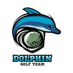 Dolphin Golf Logo Vector
