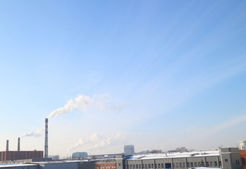 Obraz premium industrial zone of plants, electrical wires