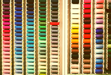 multicolored stitching threads