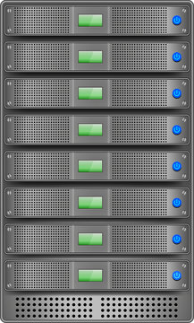 Servers in installed in rack