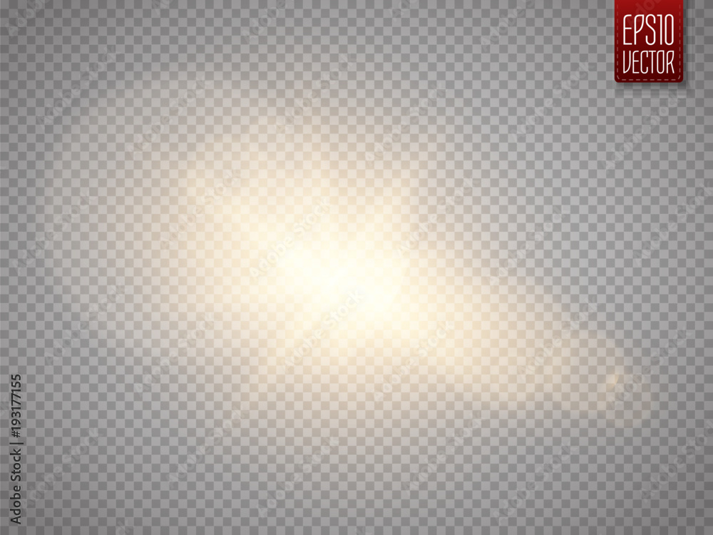 Aufkleber lens flare effect isolated on transparent background. glow flashlight illustration.