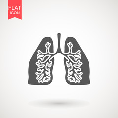Lungs Icon isolated on white background. vector illustration. Human organ symbol