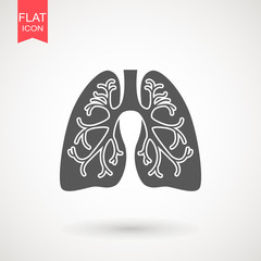 Lungs Icon isolated on white background. vector illustration. Human organ symbol