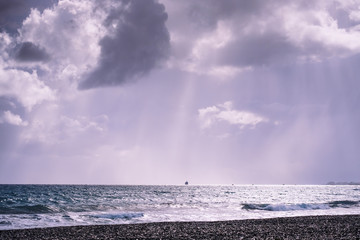 Heavenly light on the horizon in Larnaca