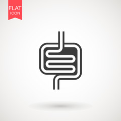 Intestines flat icon. Single high quality symbol of human body for web design or mobile app. Signs of Intestines for design logo, visit card, etc. Pictogram of Intestines