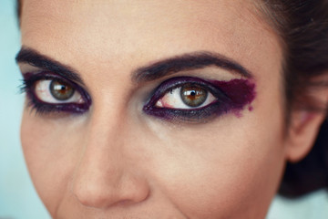 Obraz premium Portrait of the girl with creative art makeup with bright colors