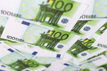 Euro currency, background image, hundreds of green