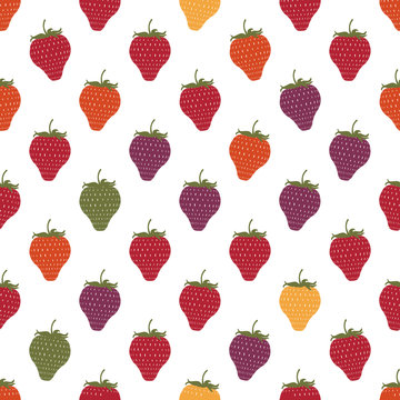 Seamless pattern with strawberries. Harvest time. A delicious sweet dessert.