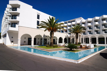 Fototapeta na wymiar Luxury hotel with swimming pool 115.