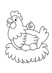 Coloring book with farm animal vector