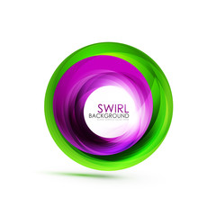 Abstract swirl banner, circle vector abstract background with copy space