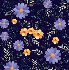 Fototapeta na wymiar beautiful flowers pattern background vector illustration design