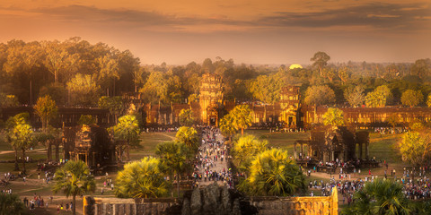 Ancient temple complex Angkor Siem Reap, Cambodia - obrazy, fototapety, plakaty