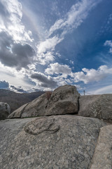 Celtic Vetton sacred space (Nemeton) Altar of sacrifices sculpted in granite rock known as Silla de...