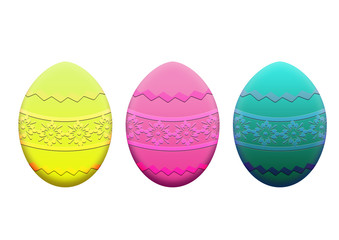easter eggs on transparent background