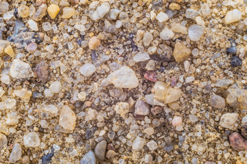 Natural coarse sand. Surface grains of sand close-up.